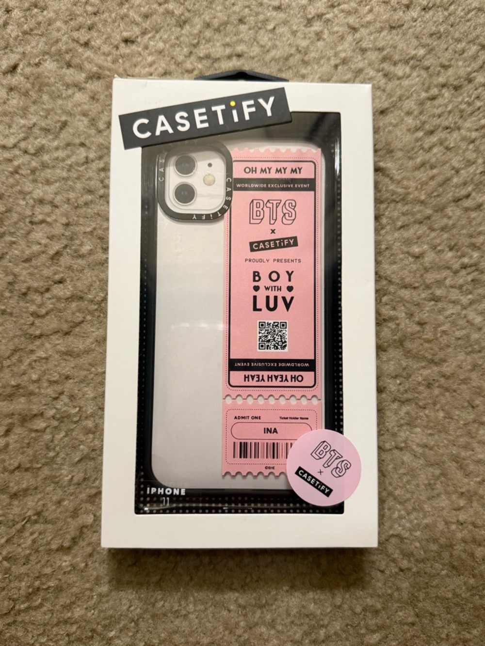Casetify x BTS “Boy with Luv” Ticket iPhone 11 Case